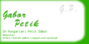 gabor petik business card
